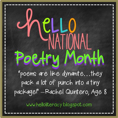 literacy   national poetry month  literacy blog