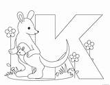 Letter Alphabet Printable Animal Kangaroo Coloring Pages Letters Kids Print sketch template