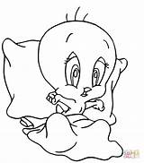 Coloring Pages Sleepy Tweety Drawing Titi Printable Paper sketch template