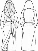 Flat Coat Drawing Hooded Wrap Fashion Sketch Templates Technical Trench Sketches Getdrawings People Amy Stone sketch template