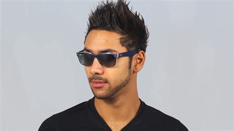 sunglasses ray ban new wayfarer blue rb2132 6053 71 52 18 small