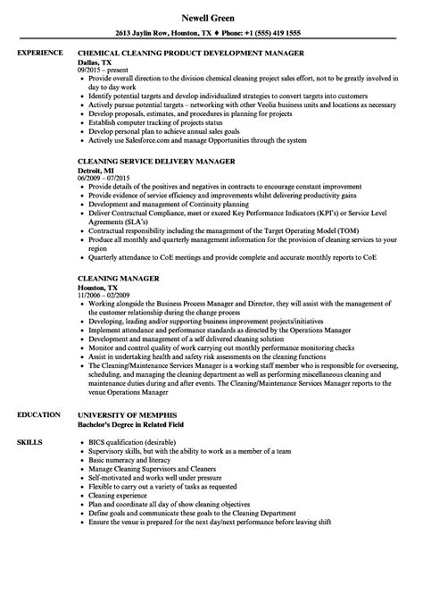 resume template  cleaning job
