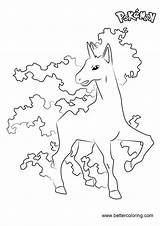 Rapidash Pages Pokemon Coloring Template sketch template