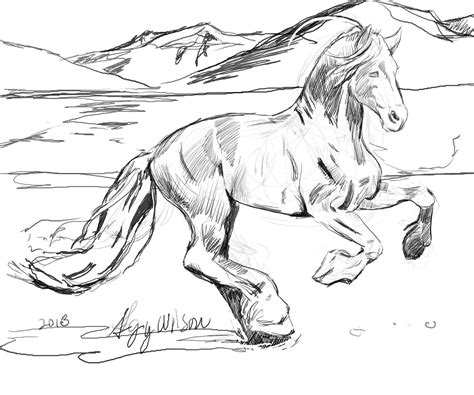 realistic horse drawing  getdrawings