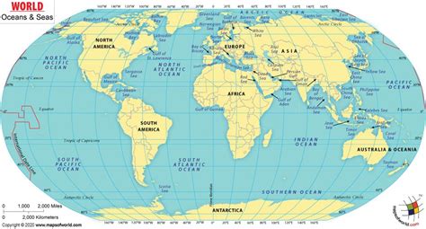 world ocean map world ocean  sea map major oceans  oceans