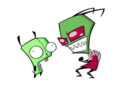 Zim And Gir From Invader Zim Series Free Vector