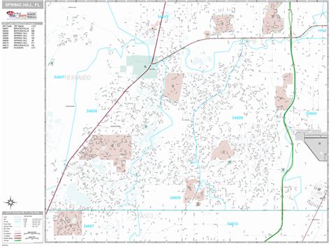 Spring Hill Florida Zip Code Maps Premium