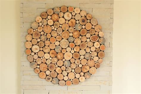 wood wall art tree rounds decor holzwand kunst tree slices