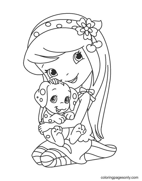 cherry jam strawberry shortcake coloring page  printable coloring