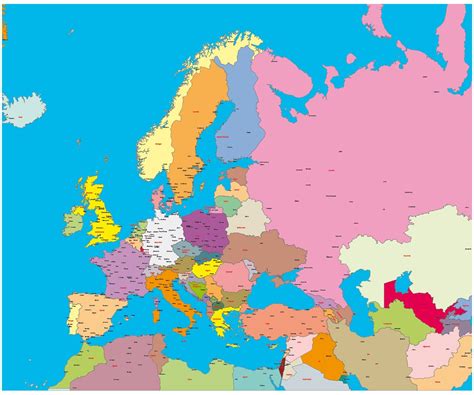 politische landkarte von europa als vektorgrafik