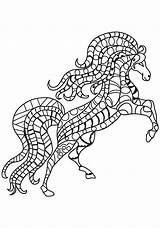 Paarden Mozaiek Mosaik Mosaic Horses Pferden Kleurplaat Malvorlage sketch template