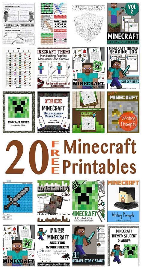 minecraft printables  learning   friends