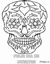 Skull Coloring Pages Muertos Dia Mandala Los El Printable Catrina La Skulls Dead Mascara Inspiration Template Getcolorings Color Templates sketch template