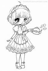 Yampuff Lineart Artherapie Colorier Thé Heure Annabelle Jadedragonne sketch template