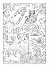 Pages Coloring Flamingo Zentangle Adult Adults Mycoloring Printable sketch template