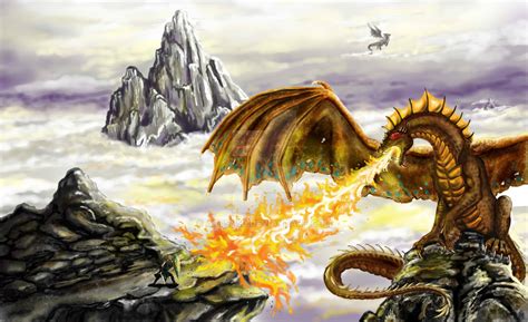 dragon mountain  artsy  deviantart