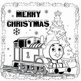 Coloring Thomas Train Pages Christmas Merry Print Printable Kids Friends Santa Trains Color Sheets Online Tank Engine Snow Hat Book sketch template
