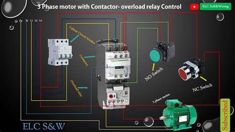 phase motor contactor wiring diagram