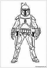 Boba Wars Pages Fett Coloring Stars Color Online sketch template