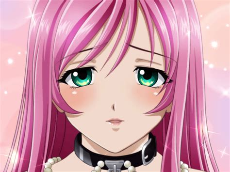 Safebooru Akashiya Moka Blush Green Eyes Long Hair Pink