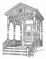 Porch Porches Front Door sketch template