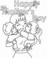Coloring Card Mother Happy Mothers Cards Pages Beautiful Greeting Children sketch template