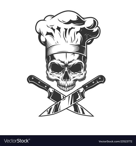 skull  jaw  chef hat royalty  vector image