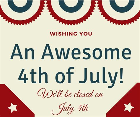 july closed signs  calendar printable