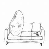 Potato Couch Doodle Etsy Lounging sketch template