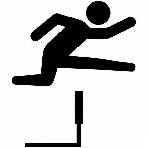 athletics hurdle hurdling jumping race running icon   iconfinder