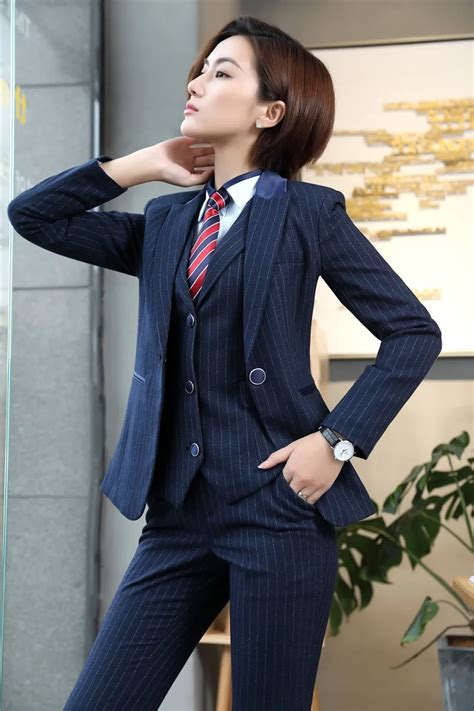 formal women business suits ladies  piece vest pant  jacket set