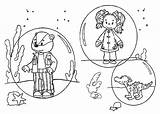 Coloring Sea Pages Rupert Bear Friends Under Place sketch template
