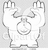 Buff Pig Cartoon Outlined Giving Coloring Clipart Vector Thoman Cory sketch template