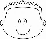 Coloring Face Boy Happy Pages Printable Smiley Outline Template Faces Hair Clipart Clip Cliparts Spiky Kids Sad Colouring Drawing Library sketch template