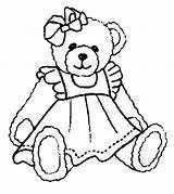 Teddy Girl Bear Coloring Pages Coloringme sketch template