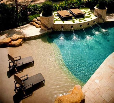 beach style pool designs creating  lake effect  modern yards