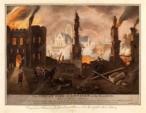 great fire  london  stock image  science photo