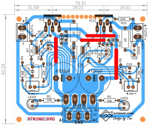 lm stereo power amplifier circuit layout xtronicorg