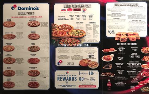 dominos carry  menu chicago scanned menu  prices