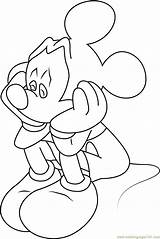 Mickey Sad Mouse Coloring Pages Drawing Characters Cartoon Printable Coloringpages101 Getcolorings Color Online Getdrawings sketch template