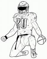 Football Coloring Player Outline Pages Popular sketch template