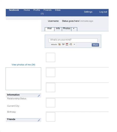 facebook profile template  concept