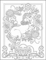 Unicorn Mandalas Unicornios Bestcoloringpagesforkids Unicorns Dover sketch template