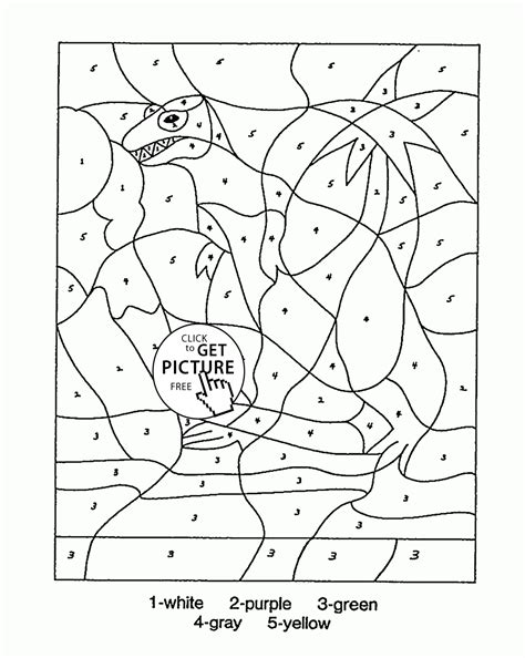 color  number dinosaur coloring page  kids education coloring