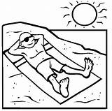 Coloring Beach Sunbathing Clipart Sunbathe Pages Printable Summer Template Online Colouring Kids Library Cliparts Gif Adult Pdf Read sketch template