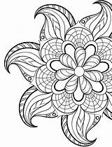 Coloring Pages Adult Printable Colouring Easy Simple Sheets Print Mandala Flower Books Abstract Choose Board sketch template