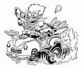 Coloring Pages Rod Rat Fink Hot Lowrider Car Sketch Color Monster Printable Cartoon Cars Adult Truck Popular Old Frozen Drawing sketch template