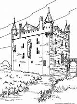 Castle Coloring Pages Medieval Castles Knight Fort Knights Sheets Printable Kids Adults Color Fantasy Book Colorare Da Bouncy Palace Colouring sketch template
