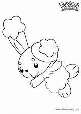 Pokemon Coloring Buneary Pages Printable Kids Color sketch template