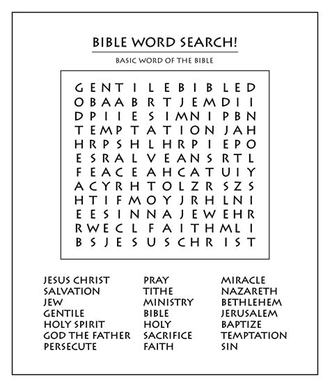 find  printable bible word search puzzles  printable worksheet